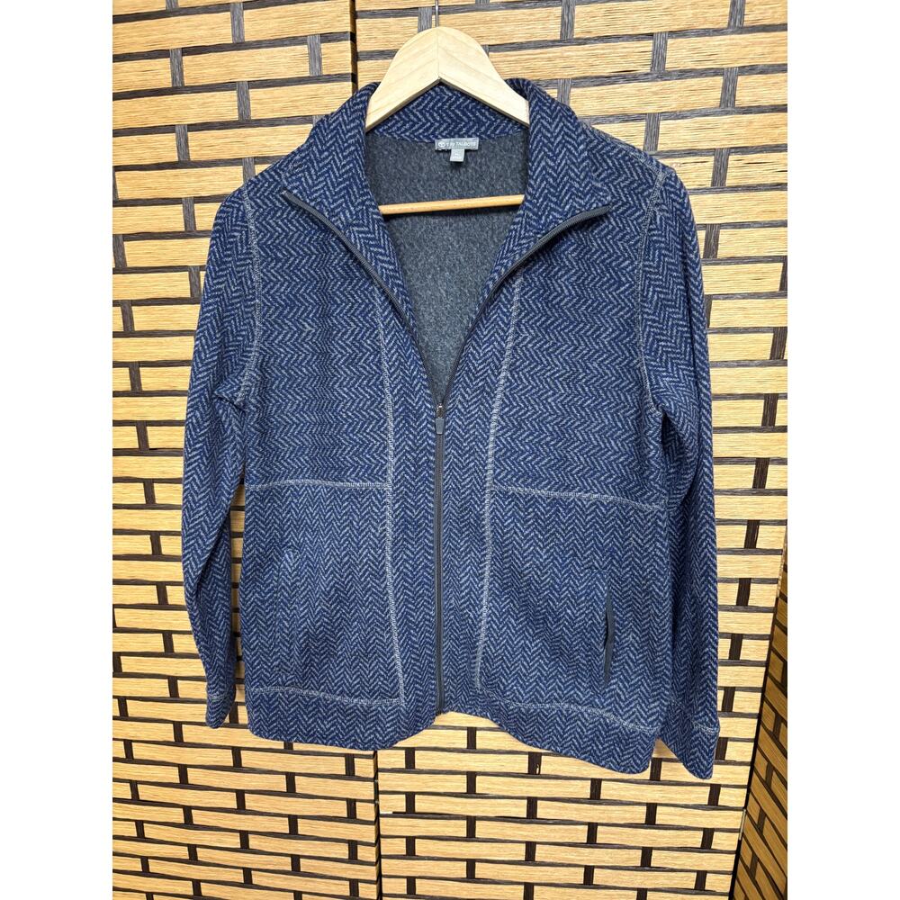 T‎ By Talbots Blue Zip Up Jacket Size Medium Petite